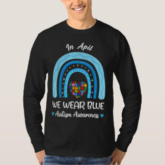 In april Draag we de blauwe autisme van waren T-shirt