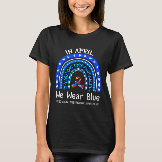 In april Draag we de blauwe autisme van waren T-shirt (Voorkant)