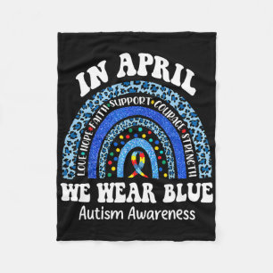 In april Draag we de blauwe maand van het bewustzi Fleece Deken