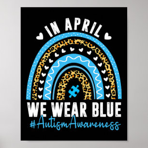 In april Draag we de blauwe maand van het bewustzi Poster