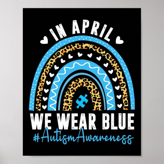 In april Draag we de blauwe maand van het bewustzi Poster (Voorkant)