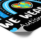 In april Draag we de blauwe regenboogautisme Puz Poster (Hoek)