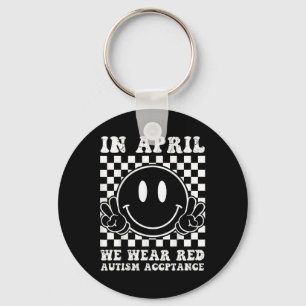 In april Draag we de goedkeuring van Red Autism Aw Sleutelhanger