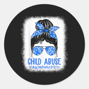 In april Draag we de preventie van blauw kindermis Ronde Sticker
