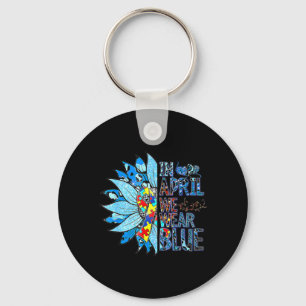 In april Draag we de speciale Edu Blue Autism Awar Sleutelhanger