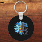 In april Draag we de speciale Edu Blue Autism Awar Sleutelhanger (Voorkant)