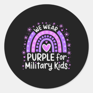 In april Draag we Paarse Kinder militaire Chi Ronde Sticker