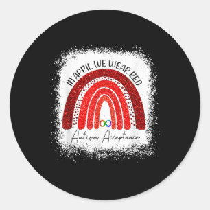 In april Draag we Red in plaats van autisme mensen Ronde Sticker