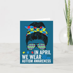 In april dragen blauwe autisme bewustzijn rommelig kaart