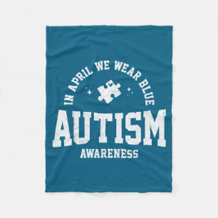 In april dragen we blauw autism bewustzijn autism fleece deken