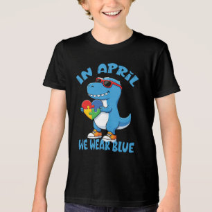 In April dragen we blauw, Autism Dino Tri-Blend Shirt