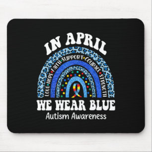 In april dragen we blauw autisme bewustzijn maand muismat