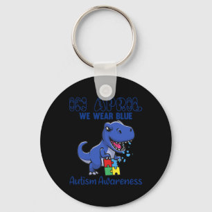 In April dragen we blauw Autisme Bewustzijn Maand Sleutelhanger