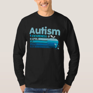 In April dragen we blauw autismegerelateerde steun T-shirt