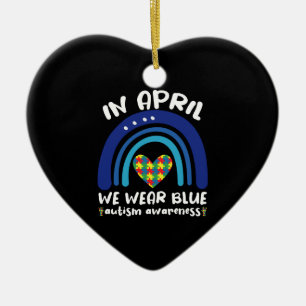 In april dragen we blauw: de maand van autisme bew keramisch ornament