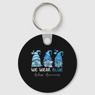 In April dragen we Blauwe Autisme Bewustzijn Gnome Sleutelhanger