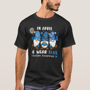 In april dragen we blauwe autisme bewustzijn kabou t-shirt