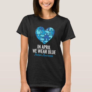 In April dragen we Blauwe Autisme Bewustzijn Regen T-shirt