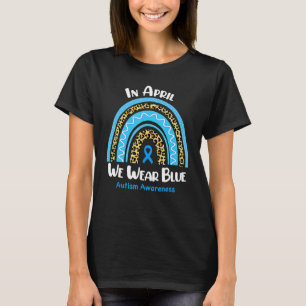 In april dragen we blauwe autisme bewustzijn regen t-shirt