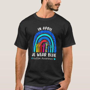 In April dragen we Blauwe Autisme Bewustzijn Regen T-shirt