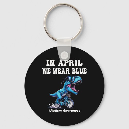 In april dragen we blauwe autisme sleutelhanger (Voorkant)