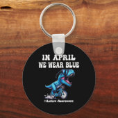 In april dragen we blauwe autisme sleutelhanger (Voorkant)