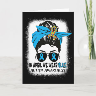 In April dragen we blauwe gebleekte rommelige knot Kaart