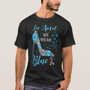 In April dragen we blauwe vlinders Autisme bewustz T-shirt