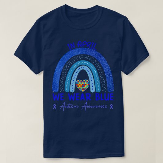 In April We Wear Blue Autism Awareness Month Puzzl T-shirt (Design voorkant)