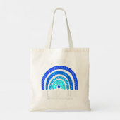 In April We Wear Blue Child Abuse Prevention Aware Tote Bag (Achterkant)