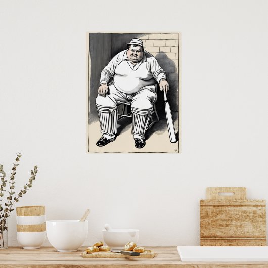 In at Eleven - Archival Cricket Print (Keuken)