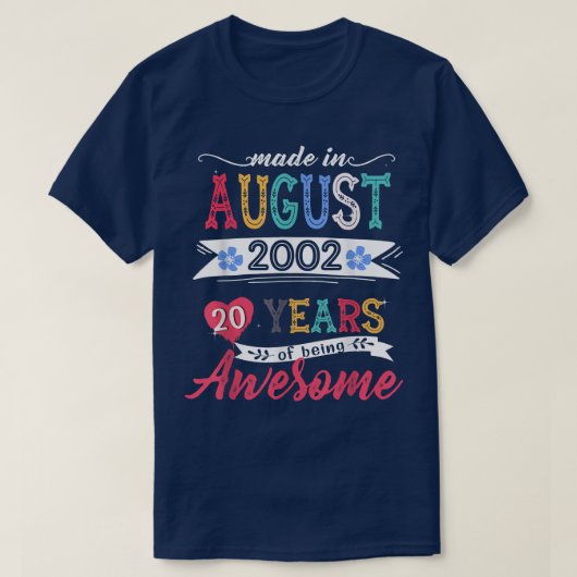In augustus 2002 werd 20 jaar Geweldige 20 jaar T-shirt (Design voorkant)