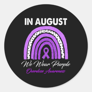 In augustus Draag we de maand van Paarse overdoser Ronde Sticker