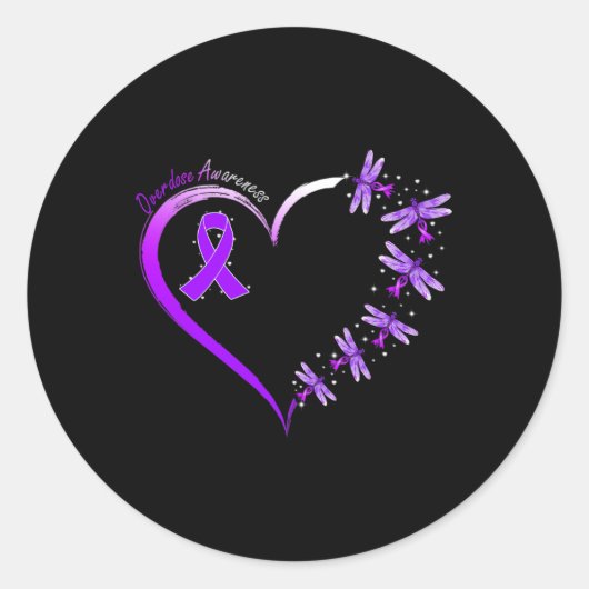 In augustus Draag we de Paarse overdosis Ronde Sticker (Voorkant)