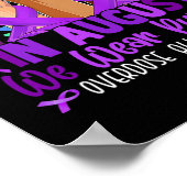 In augustus Draag we Paarse overdosering Paars Poster (Hoek)