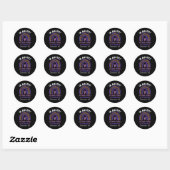 In augustus Draag we Paarse overdosering Ronde Sticker (Vel)