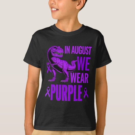 In augustus Draag we Paarse overdosering T-shirt (Voorkant)
