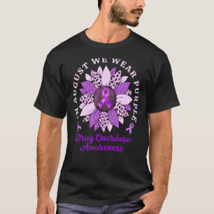 In augustus Draag we Paarse zonnebloem drug overdo T-shirt