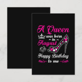 In Augustus Werd Een Koningin Geboren Verjaardag V Informatiekaartje (Voorkant / Achterkant)