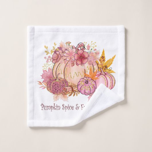  in Autumn Pink: Whimsy & Spice Bad Handdoek (Wasdoekje)