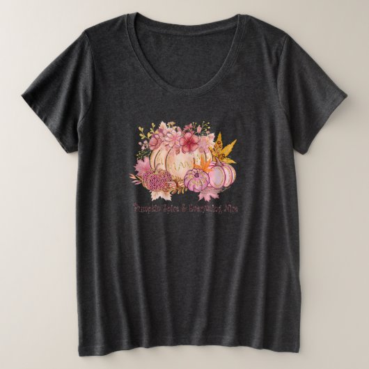 in Autumn Pink: Whimsy & Spice Grote Maat T-shirt (Design voorkant)