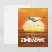 In avontuur! Reisposter Zimbabwe Briefkaart (Voorkant / Achterkant)