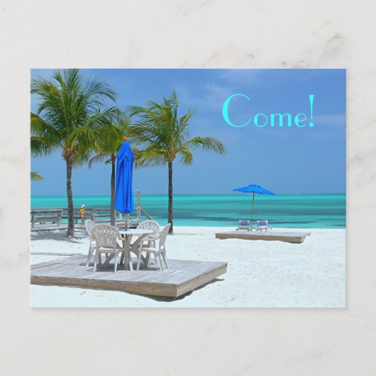 IN BAHAMA BEAUTY: "KOM!" BRIEFKAART (Voorkant)