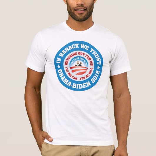 In Barack vertrouwen we T-shirt (Voorkant)