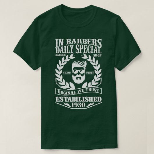 in Barbers Daily Special Barber Shop T-shirt (Design voorkant)