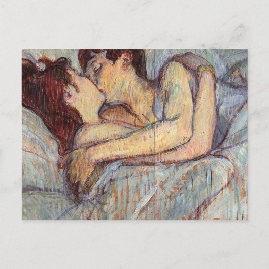 In Bed - de kus van Henri de Toulouse Briefkaart (Voorkant)