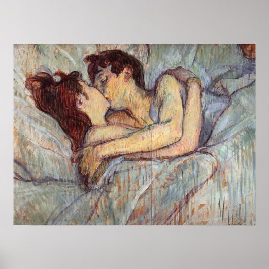 In Bed - de kus van Henri de Toulouse Poster (Voorkant)