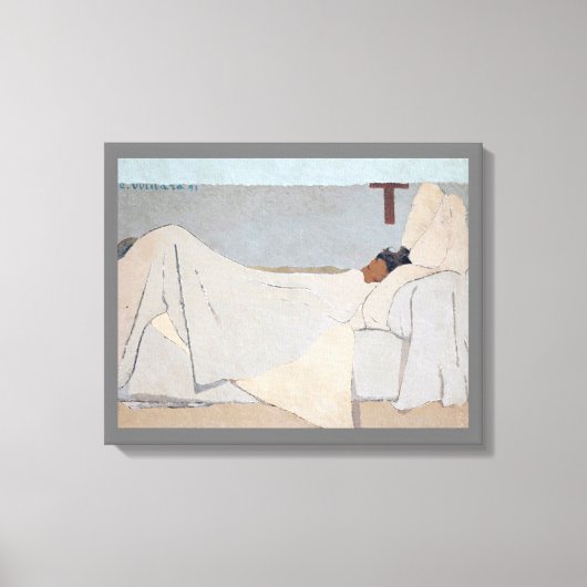 In Bed, Edouard Vuillard Canvas Afdruk (Voorkant)