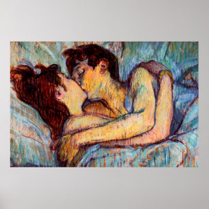In Bed, The Kiss van Henri de Toulouse-Lautrec Poster