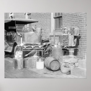 In beslag genomen moonshine stilstaand, 1922 poster